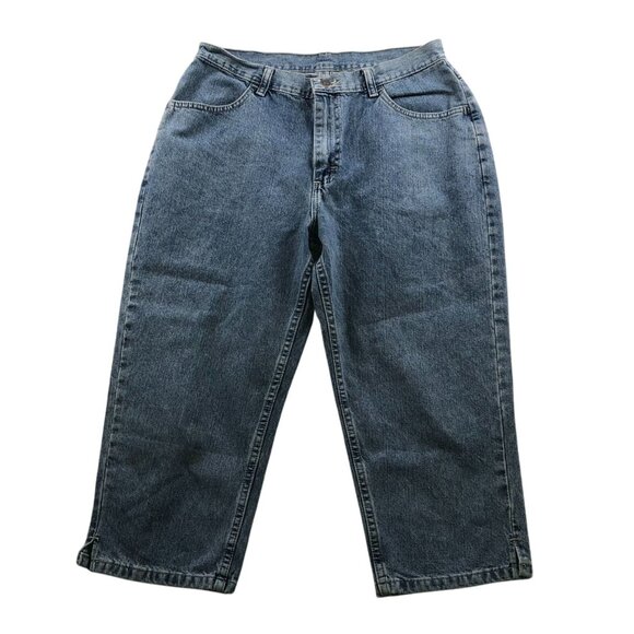 Vintage Lee Riders Women's Capri Jeans Size 14M High Rise Sequined Cropped Casua - Picture 1 of 15